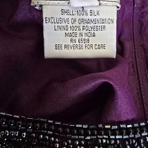 Stenay Womens Vintage Size 16 Evening Gown Beaded 100% Silk Violet Glam MOB - Picture 10 of 13